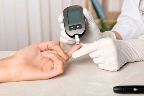Taking blood samples for diabetes